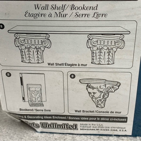 Wee Craft Corbel Shelf Bracket Unfinished New White Plaster Acanthus Leaf Design - Picture 7 of 11